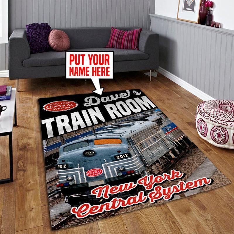 Railspirit Personalized New York Central System Area Rug Gift Idea For Train Lovers