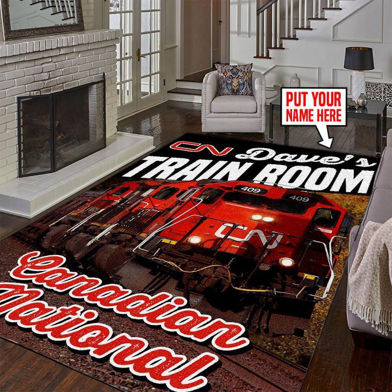 Railspirit Personalized Cn Canadian National Railroad Area Rug Gift Idea For Train Lovers