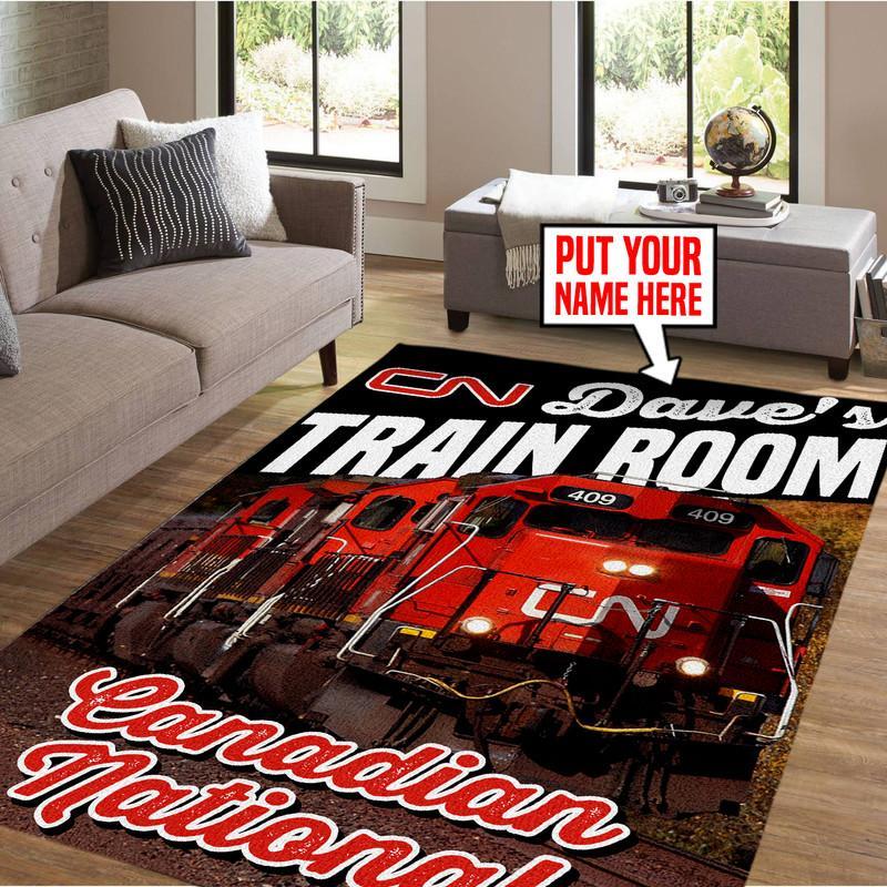 Railspirit Personalized Cn Canadian National Railroad Area Rug Gift Idea For Train Lovers