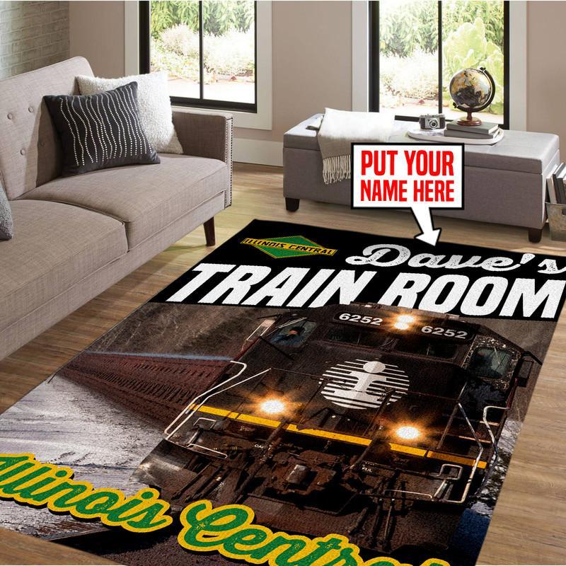 Railspirit Personalized Ic Illinois Central Railroad Area Rug Gift Idea For Train Lovers