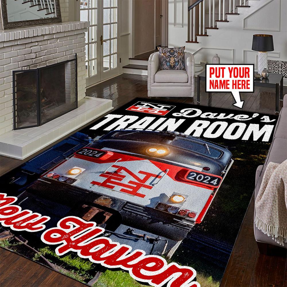 Railspirit Personalized Area Rug Gift Idea For Train Lovers
