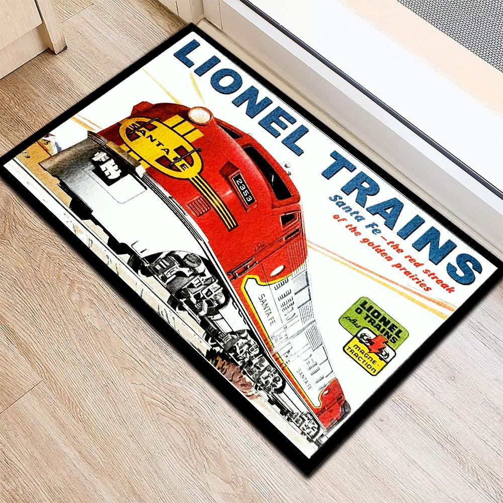 Railspirit Lionel Trains Santa Fe The Red Streak Area Rug Gift Idea For Train Lovers
