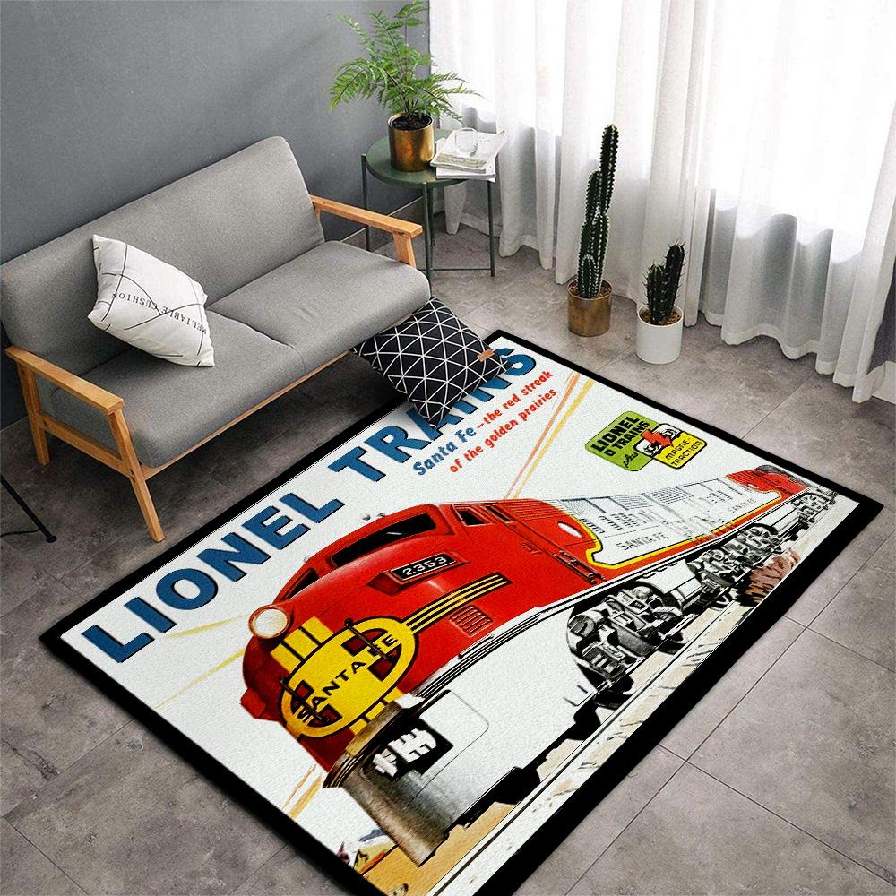 Railspirit Lionel Trains Santa Fe The Red Streak Area Rug Gift Idea For Train Lovers