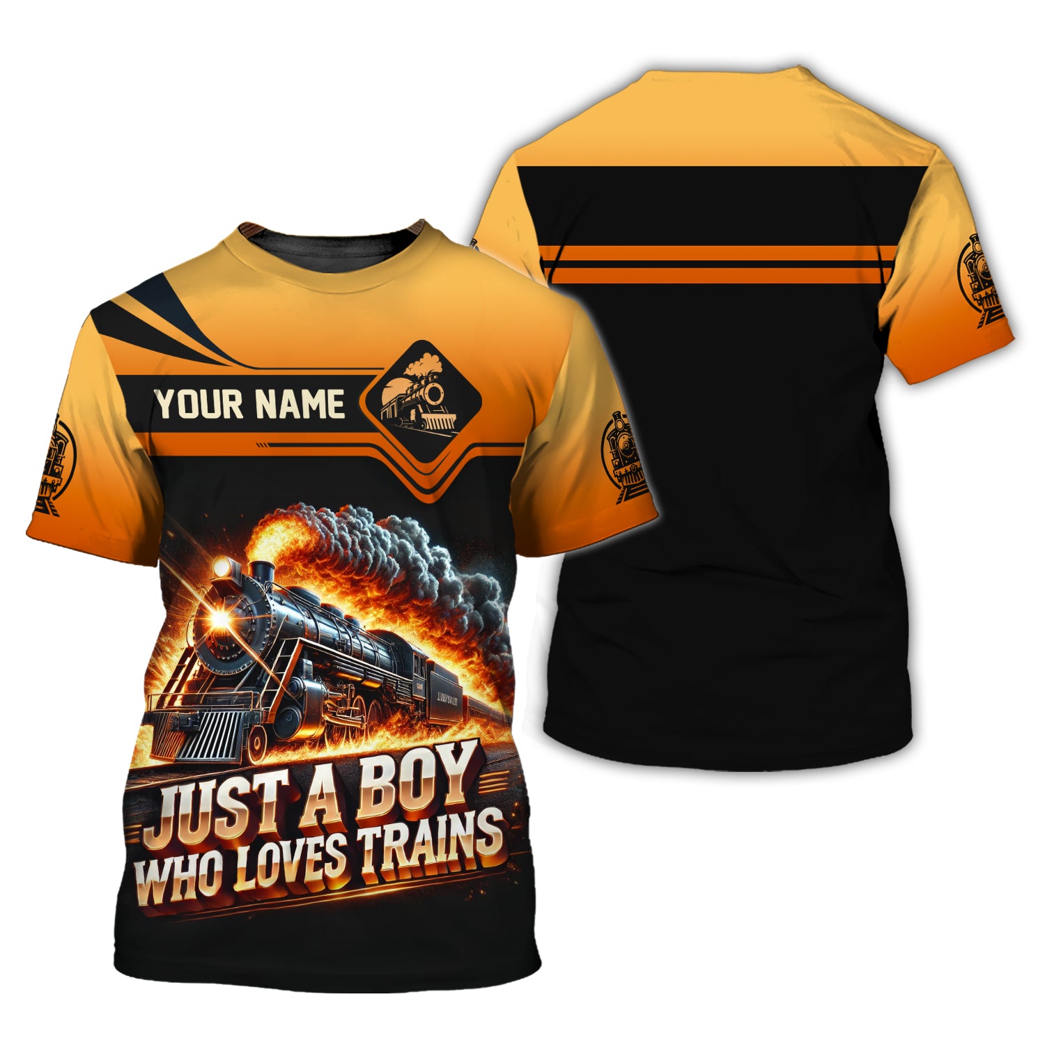 Railspirit Personalized Just A Boy Who Loves Trains, Train Lover T Shirt All Over Print