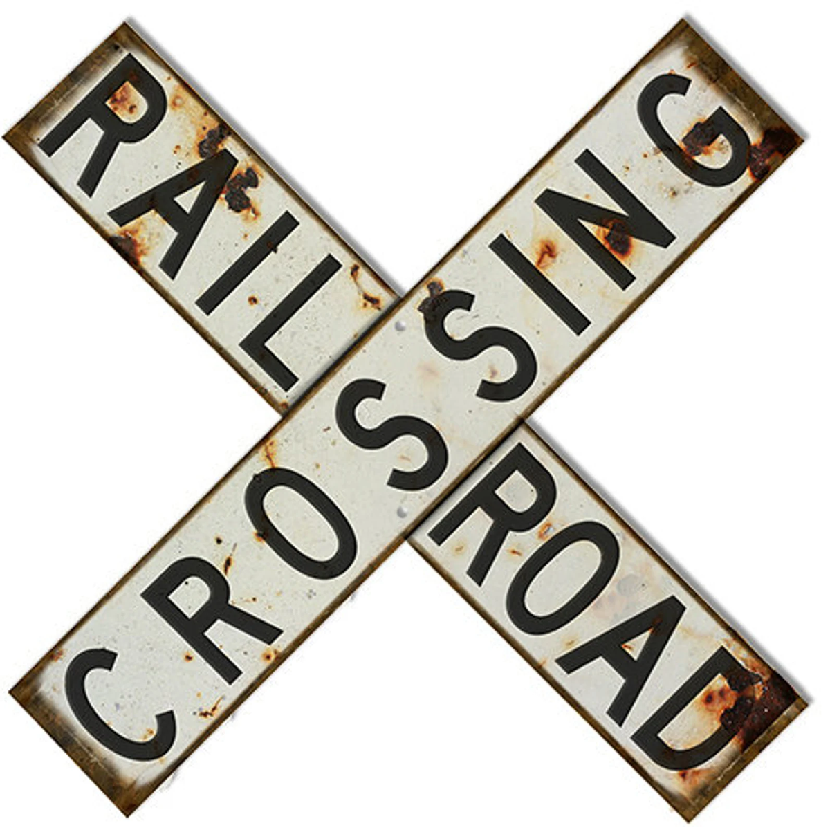 Vintage Railroad Crossing Laser Cut Metal Sign Decor For Train Room
