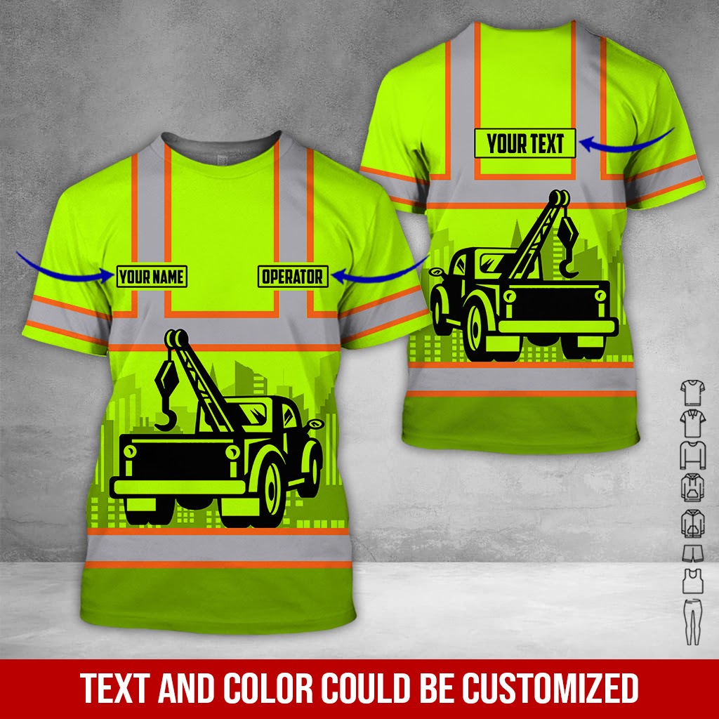 Custom Name Love Tow Truck Shirt, Perfect for Tow Truck Enthusiasts, Gift Idea For Fans