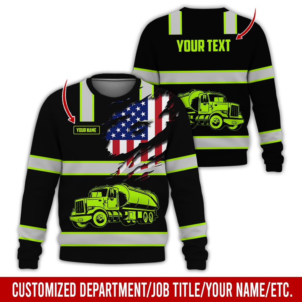 Custom Name Love Tank Truck Clothes, Personalized Truck Driver Apparel