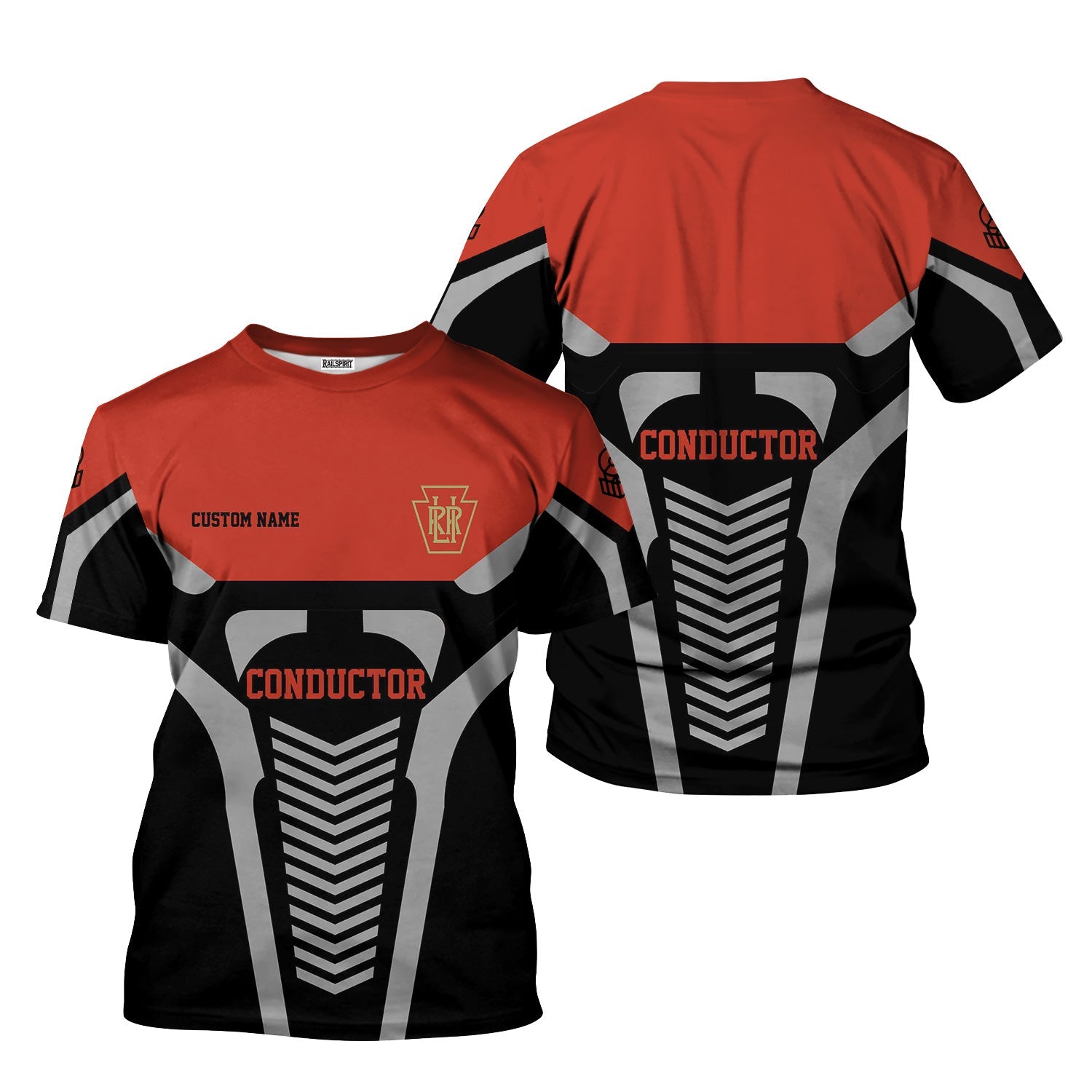 Railspirit Personalized Long Island Railroad T-Shirt Track-Inspired with Custom Job Position Train Shirt