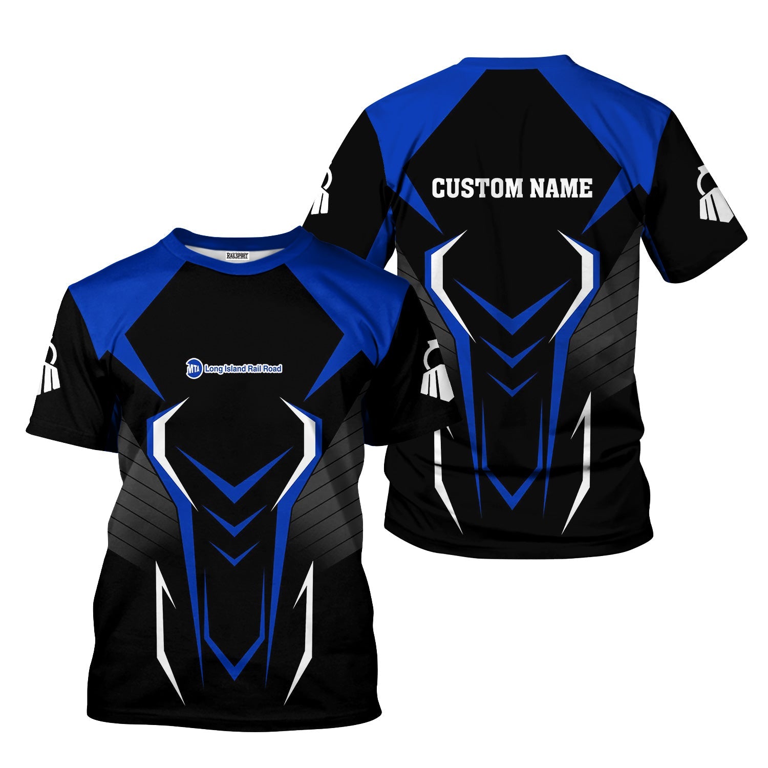 Railspirit Personalized Long Island Railroad T-Shirt Dynamic Design Style Perfect Shirt for Train Enthusiasts