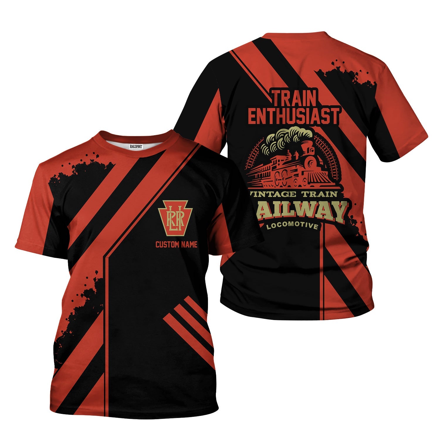 Railspirit Personalized Long Island Railroad T-Shirt Locomotive Design Train Shirt for Train Enthusiast