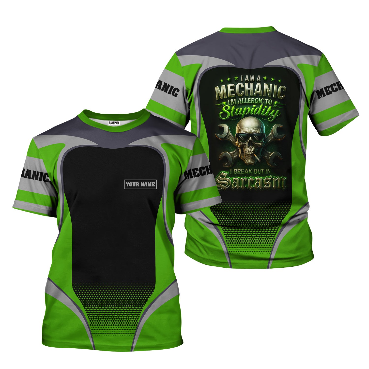 Personalized Mechanic Shirt, I Am A Mechanic I'm Allergic to Stupidity, Mechanic Uniforms, Gift For Men