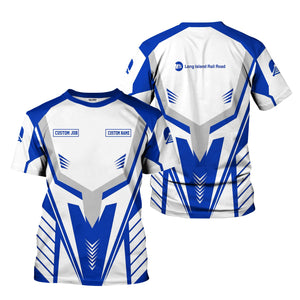 Railspirit Personalized Long Island Railroad T-Shirt Workwear-Inspired with Custom Position Train Shirt