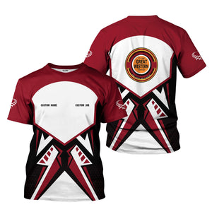 Railspirit Personalized Chicago Great Western Railroad T-Shirt Vibriant Style with Custom Position Train Shirt