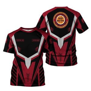 Railspirit Personalized Chicago Great Western Railroad T-Shirt Workwear-Inspired with Custom Position Train Shirt