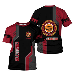 Railspirit Personalized Chicago Great Western Railroad T-Shirt Unique Railway Style with Custom Job Train Shirt