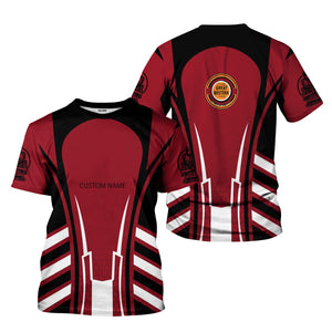 Railspirit Personalized Chicago Great Western Railroad T-Shirt Striped Railroad Style Train Shirt All Over Print