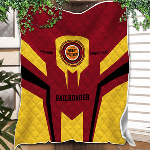 Railspirit Personalized Chicago Great Western Railroad Premium Quilts Custom Year Railroader Gift Idea For Train Lover