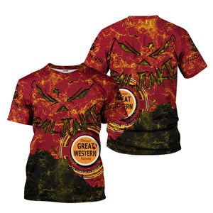 Railspirit Personalized Chicago Great Western Railroad T-Shirt Torn Graphic Style Train Shirt For Rail Junkie