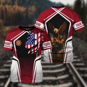 Railspirit Personalized Chicago Great Western Railroad T Shirt American Eagle Vintage Train Shirt