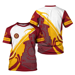 Railspirit Personalized Chicago Great Western Railroad T-Shirt Flame-Inspired Style Shirt Gift Idea For Train Lovers