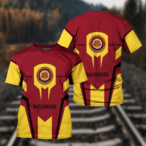 Railspirit Personalized Chicago Great Western Railroad T-Shirt Custom Year Railroader Shirt Gift Idea For Train Lover