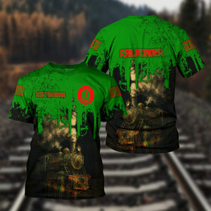 Railspirit Personalized Elgin Joliet And Eastern Railroad T-Shirt Vintage Train Art Style Shirt For Locomotive Fans