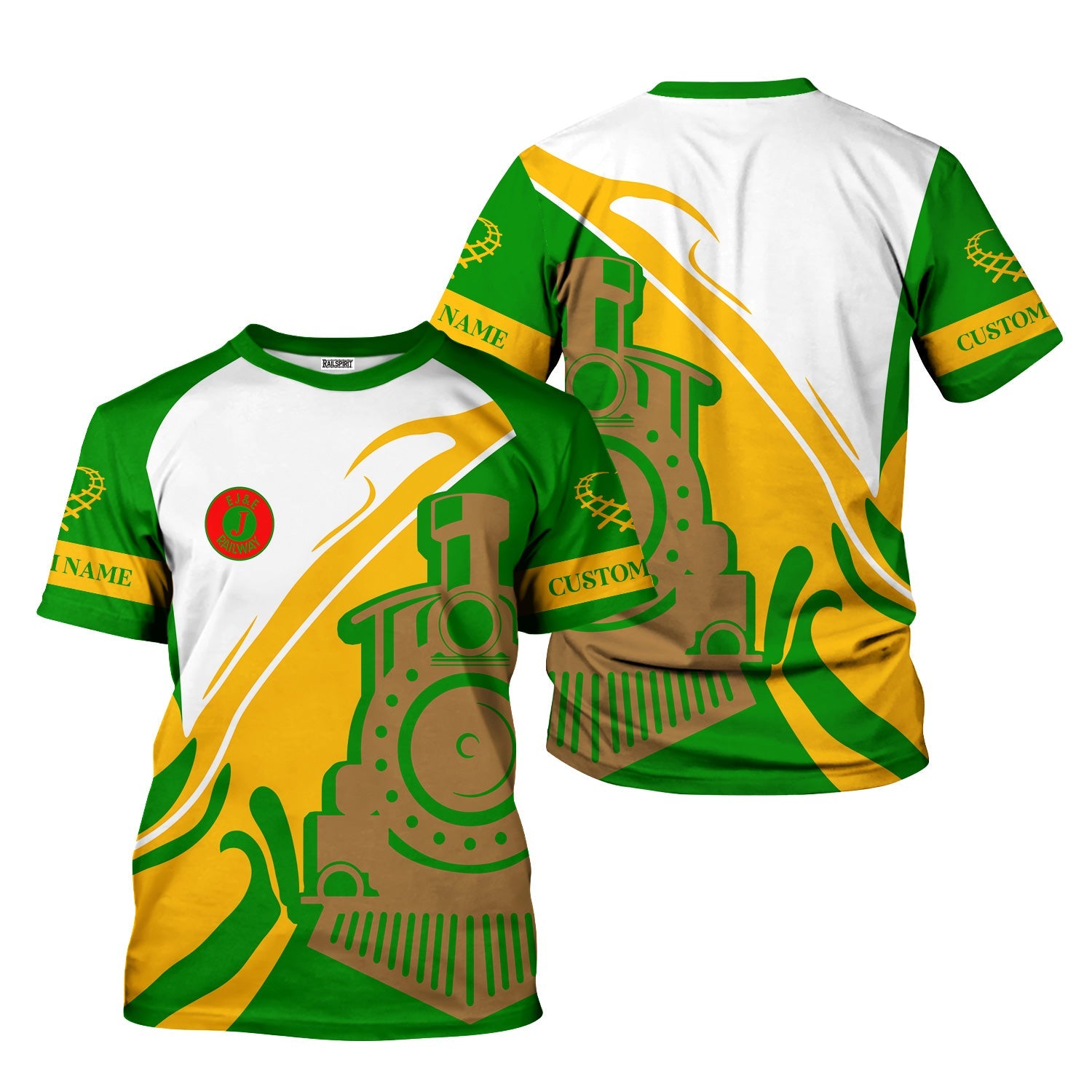 Railspirit Personalized Elgin Joliet And Eastern Railroad T-Shirt Flame-Inspired Style Shirt Gift Idea For Train Lovers