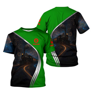 Railspirit Personalized Elgin Joliet And Eastern Railroad T-Shirt Steampunk Locomotive with Custom Year Train Shirt