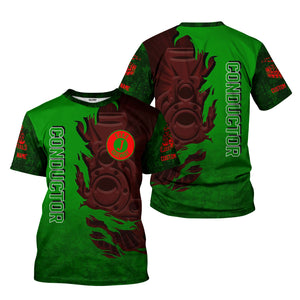 Railspirit Personalized Elgin Joliet And Eastern Railroad T-Shirt Blazing Style with Custom Position Train Shirt