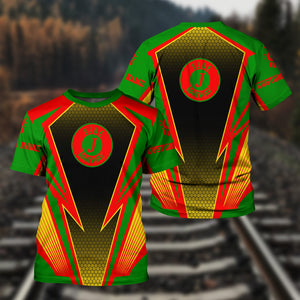 Railspirit Personalized Elgin Joliet And Eastern Railroad T-Shirt Lightning Graphic Style Shirt Gift Idea For Train Lover