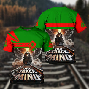 Railspirit Personalized Elgin Joliet And Eastern Railroad T Shirt One Track Mind Train Printed Shirt
