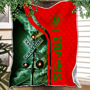 Railspirit Personalized Elgin Joliet And Eastern Railroad Premium Quilts Railroad Crossing Sign Quilts All Over Print