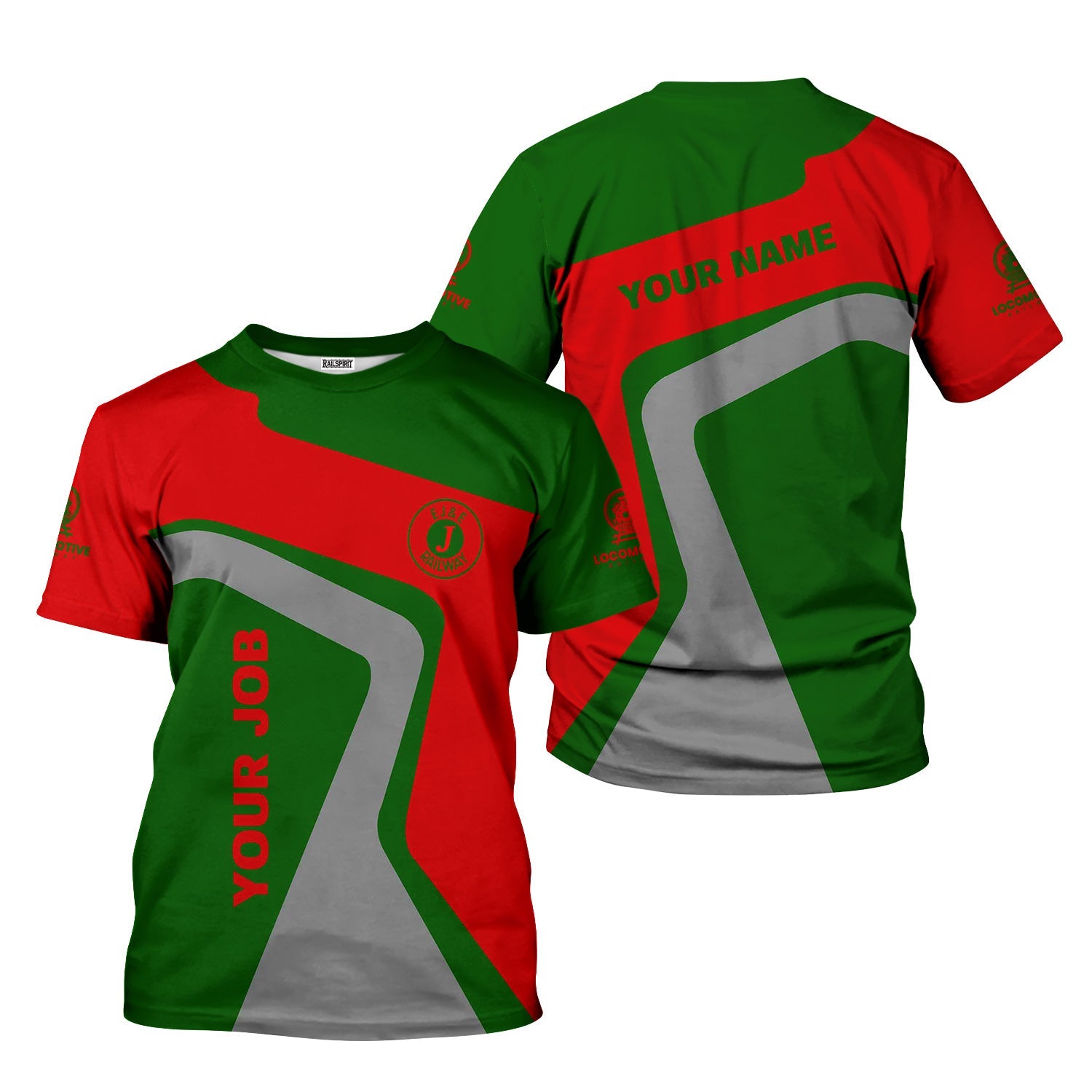 Railspirit Personalized Elgin Joliet And Eastern Railroad T-Shirt Unique Design with Custom Job Position Train Shirt