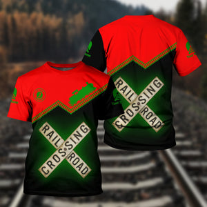 Railspirit Personalized Elgin Joliet And Eastern Railroad T Shirt Railroad Crossing Printed Train Track Shirt