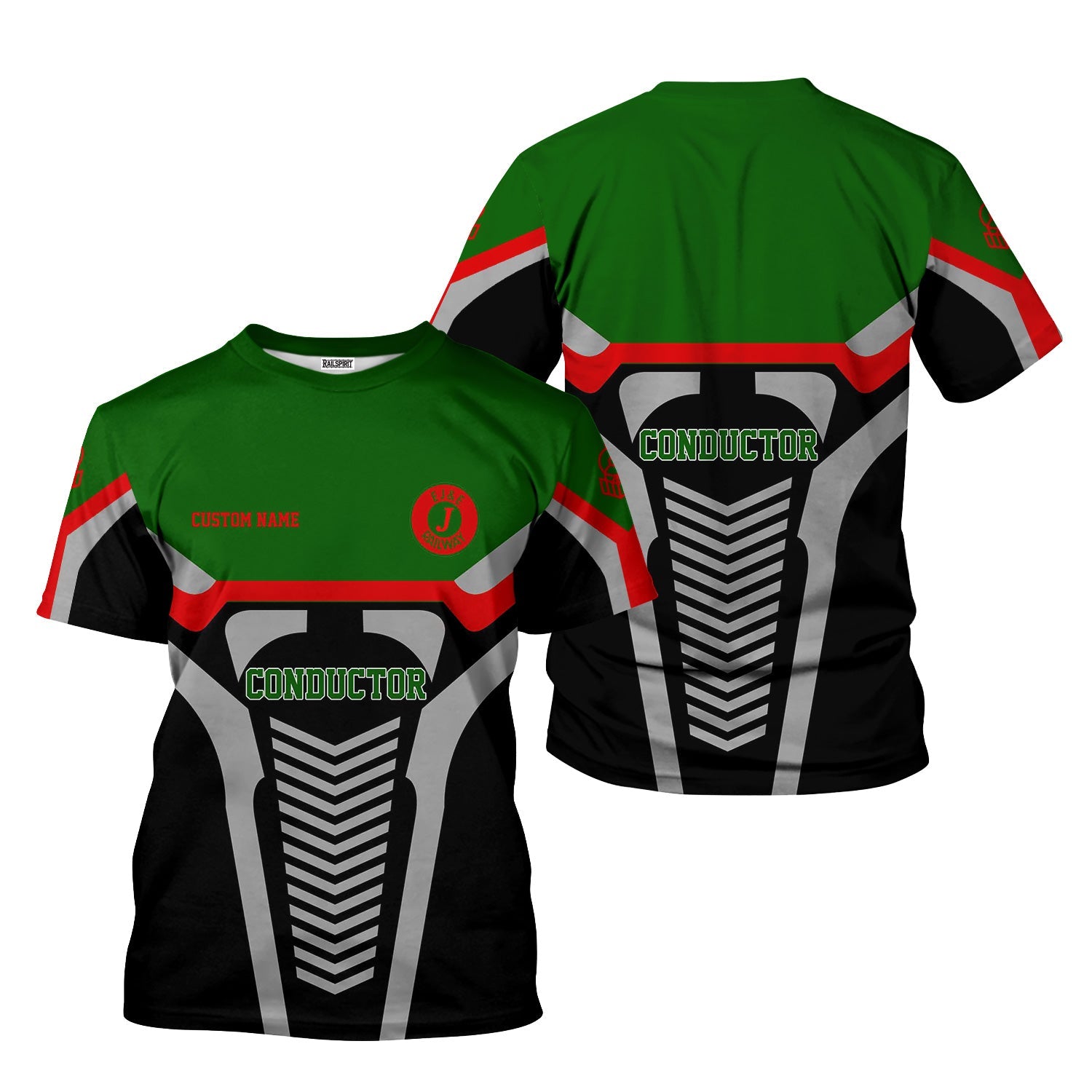 Railspirit Personalized Elgin Joliet And Eastern Railroad T-Shirt Track-Inspired with Custom Job Position Train Shirt