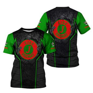 Railspirit Personalized Elgin Joliet And Eastern Railroad T-Shirt Cracked Metal Design Train Shirt for Rail Enthusiasts