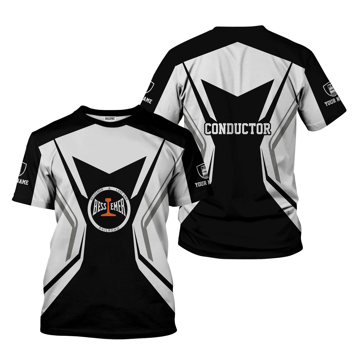 Railspirit Personalized Bessemer And Lake Erie Railroad T-Shirt Unique Style with Custom Job Train Shirt