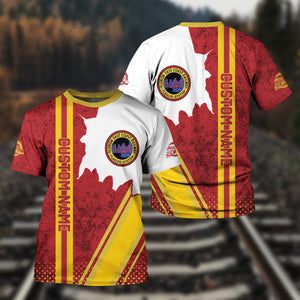 Railspirit Personalized Florida East Coast Railway T-Shirt All Over Printed Unisex Shirt