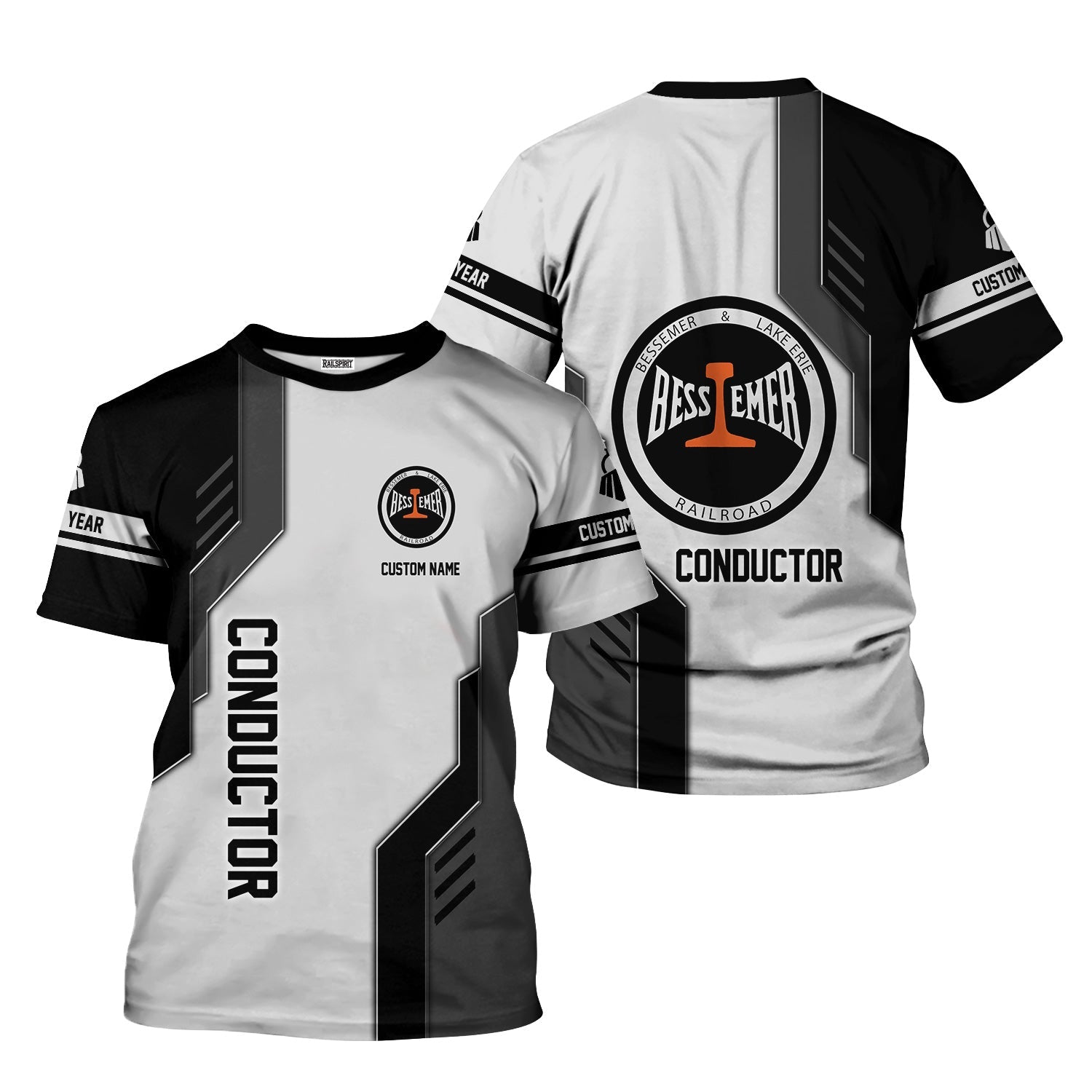 Railspirit Personalized Bessemer And Lake Erie Railroad T-Shirt Unique Railway Style with Custom Job Train Shirt