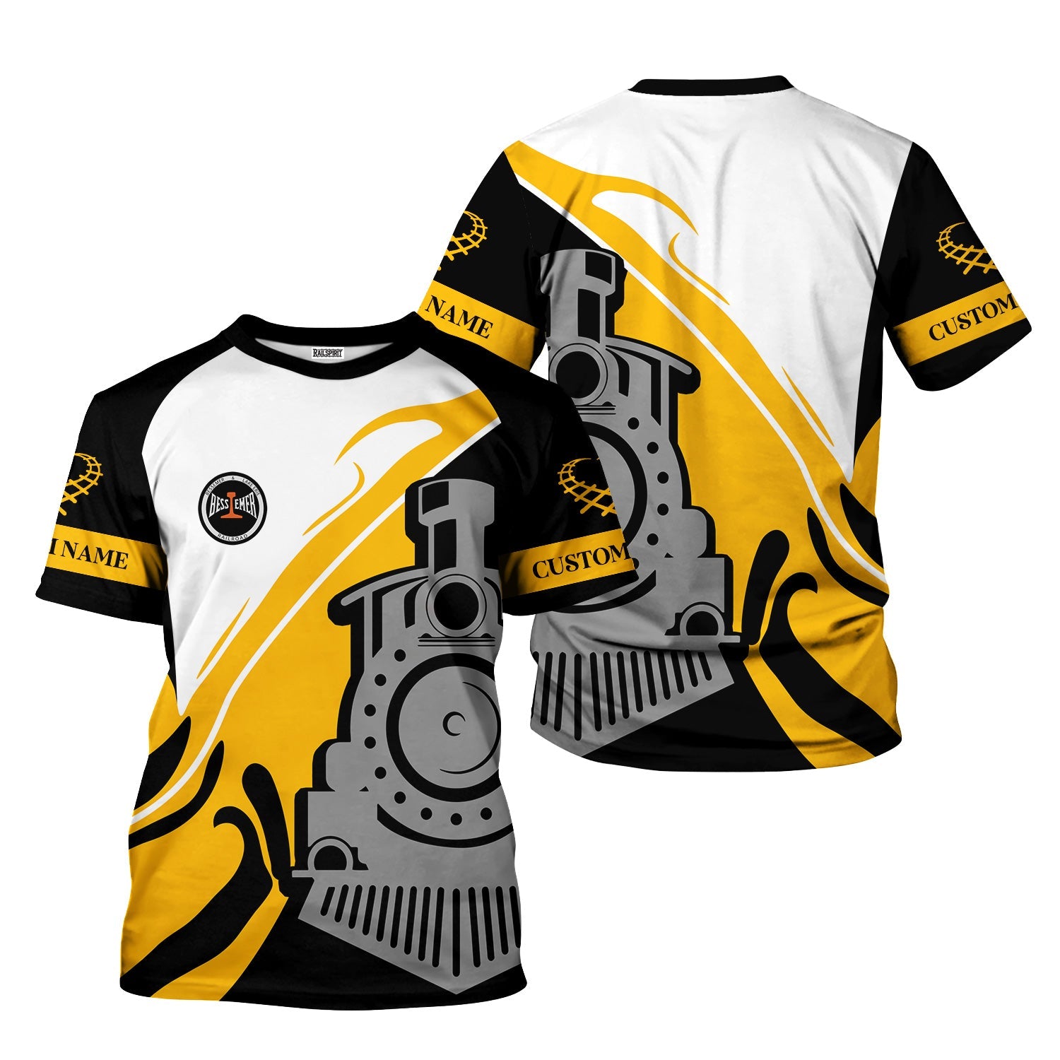 Railspirit Personalized Bessemer And Lake Erie Railroad T-Shirt Flame-Inspired Style Shirt Gift Idea For Train Lovers