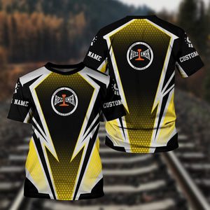 Railspirit Personalized Bessemer And Lake Erie Railroad T-Shirt Lightning Graphic Style Shirt Gift Idea For Train Lover