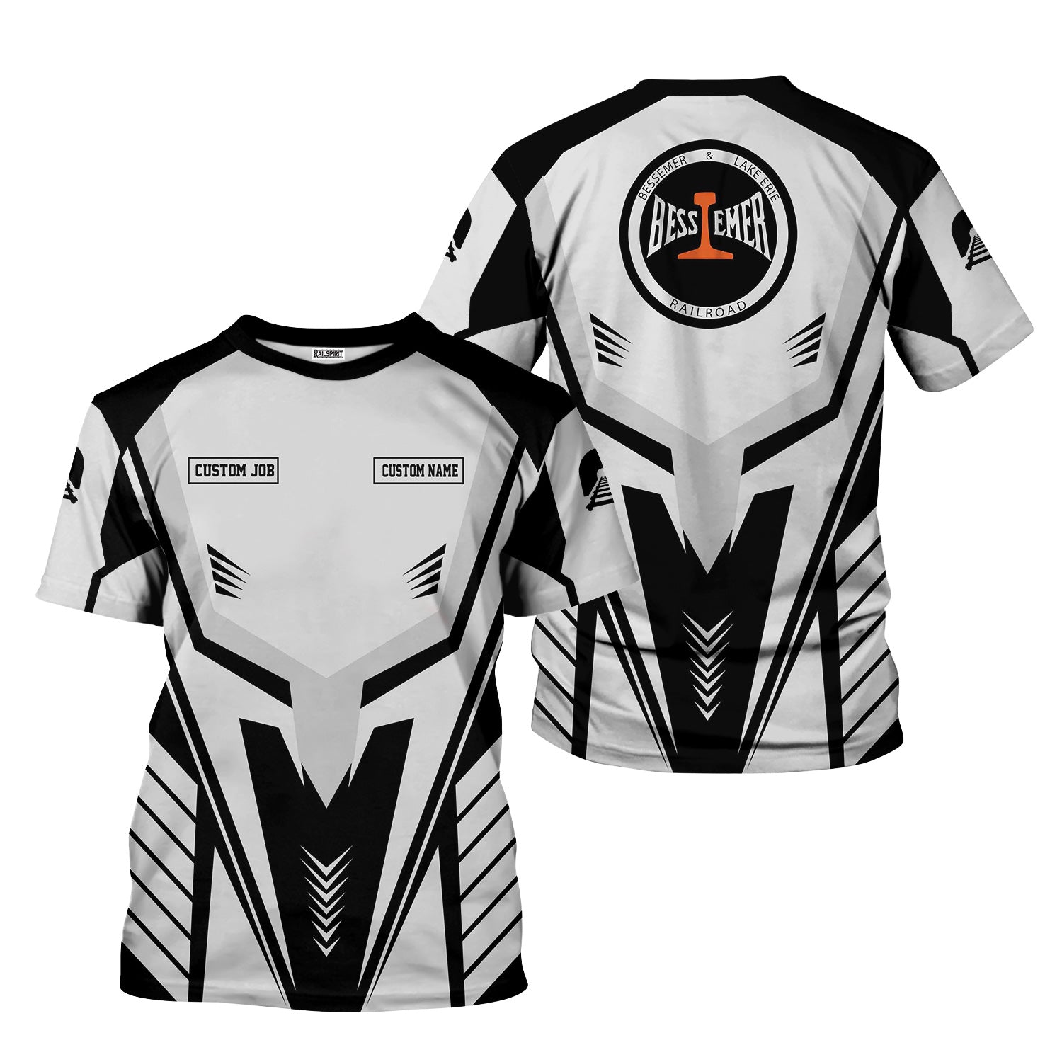 Railspirit Personalized Bessemer And Lake Erie Railroad T-Shirt Workwear-Inspired with Custom Position Train Shirt