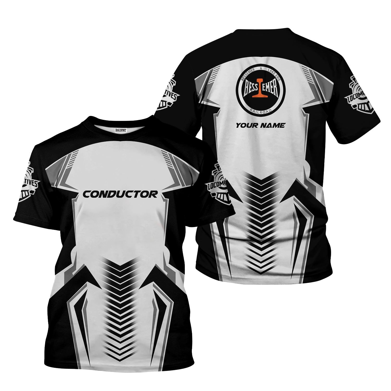 Railspirit Personalized Bessemer And Lake Erie Railroad T-Shirt Standout Style with Custom Position Train Shirt