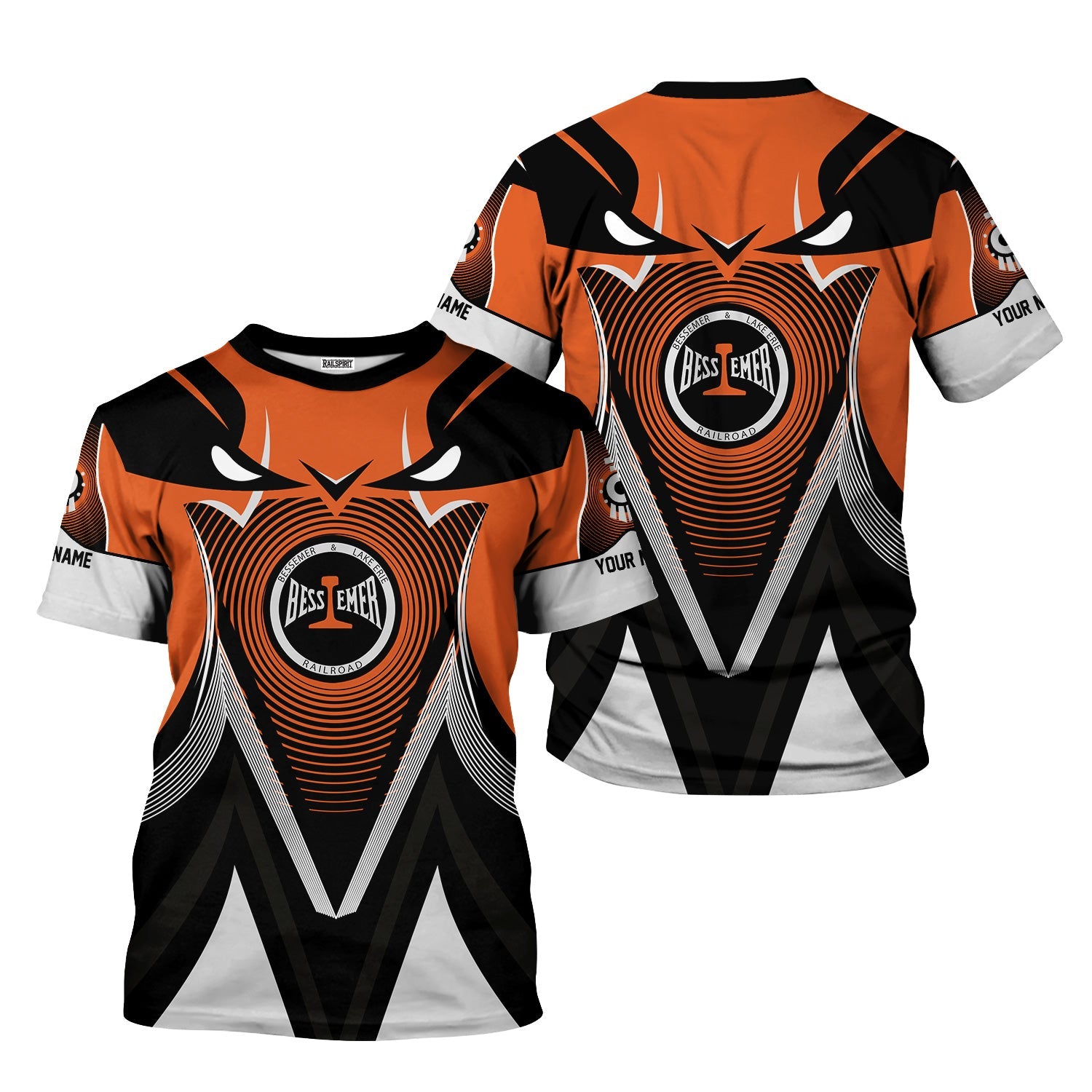 Railspirit Personalized Bessemer And Lake Erie Railroad T-Shirt Vibrant Graphic Pattern Shirt For Train Enthusiasts