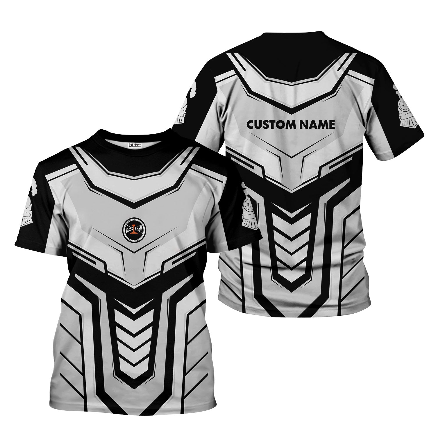 Railspirit Personalized Bessemer And Lake Erie Railroad T-Shirt Armor-Inspired Design Train Shirt All Over Print
