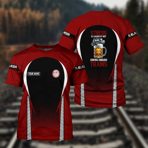 Railspirit Personalized Detroit & Mackinac Railroad T Shirt Stress Is Caused By Not Having Enough Trains Shirt All Over Print