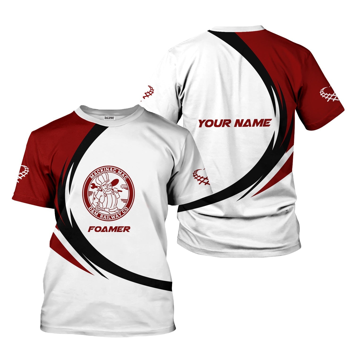 Railspirit Personalized Detroit & Mackinac Railroad T-Shirt Unique Graphic Style Shirt For Train Enthusiasts