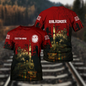 Railspirit Personalized Detroit & Mackinac Railroad T-Shirt Vintage Train Art Style Shirt For Locomotive Fans