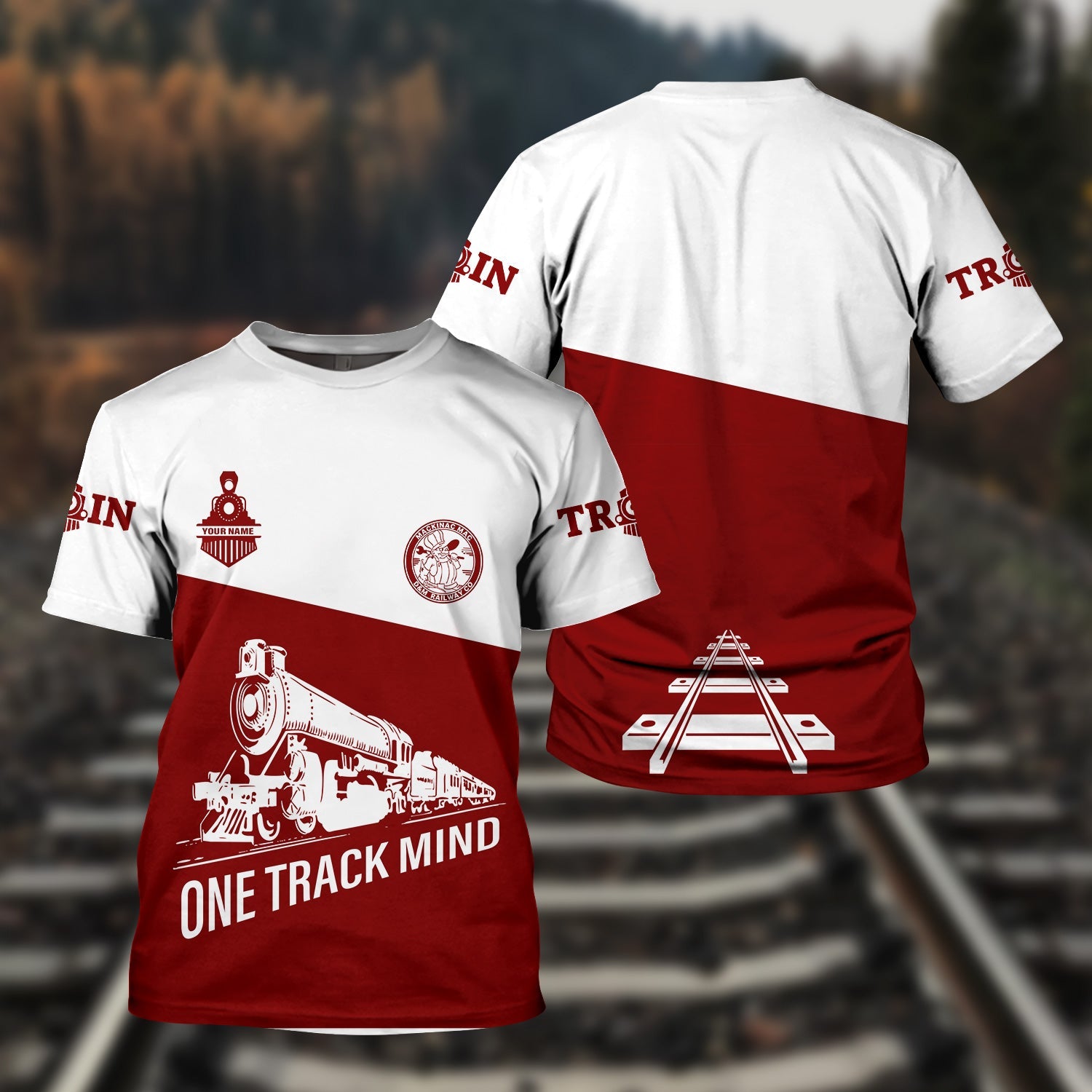 Railspirit Personalized Detroit & Mackinac Railroad T Shirt One Track Mind Unisex Train Shirt Gift Idea For Train Lover