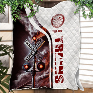 Railspirit Personalized Detroit & Mackinac Railroad Premium Quilts Railroad Crossing Sign Quilts All Over Print